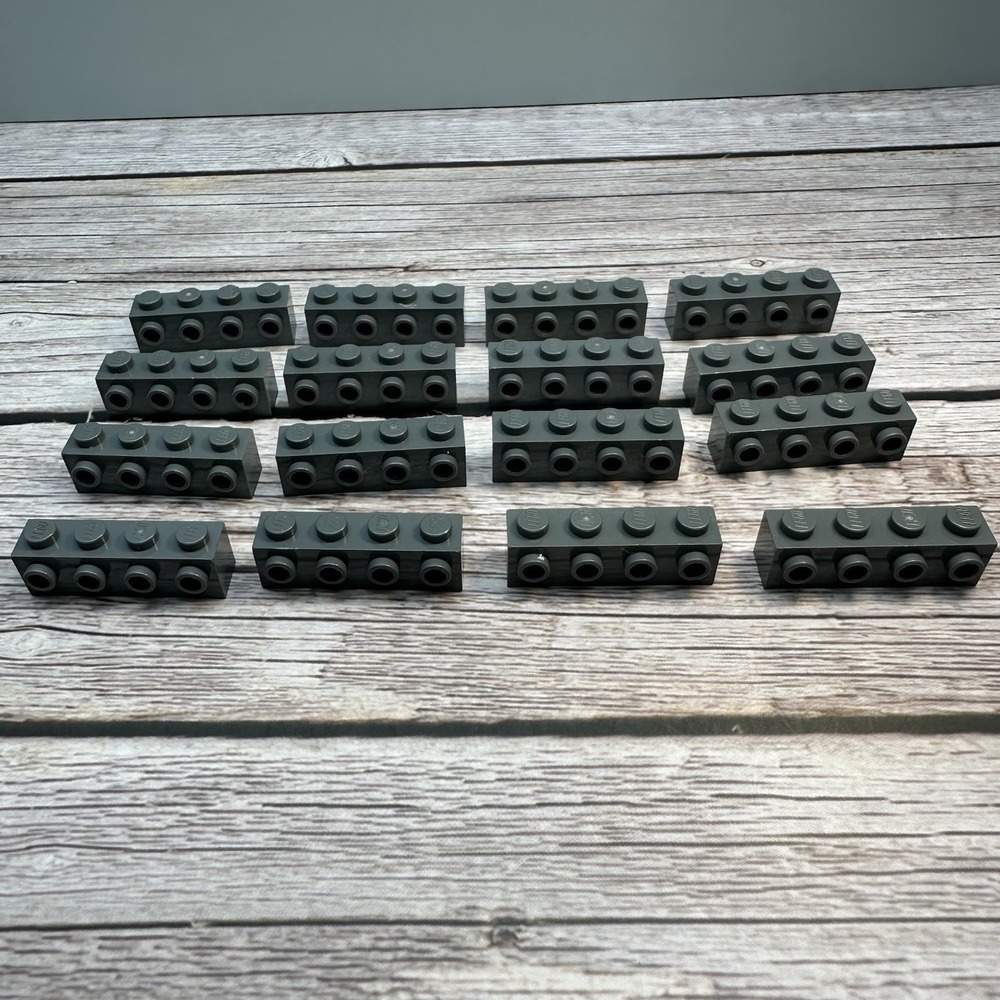 LEGO Brick, Modified 1x4 w/Studs on Side Dark Bluish Gray Part #30414 (16 pcs)